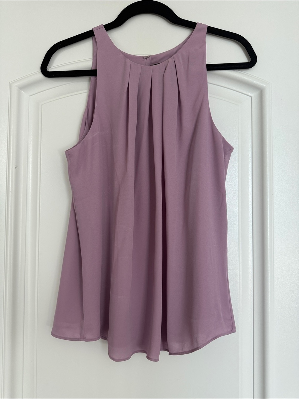 RW&CO. Sleeveless Pleated Chiffon Top - Mauve